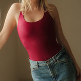 Magnolia Bodysuit Wine. Body deportivo sostenible mujer