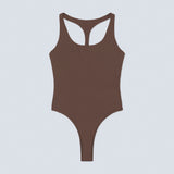 Magnolia Bodysuit Espresso. Body deportivo sostenible mujer